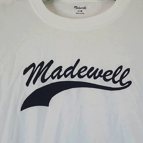 Madewell Casual Cotton Logo Spellout Tee Tshirt Loose Fit Womens Size Medium - Picture 7 of 14